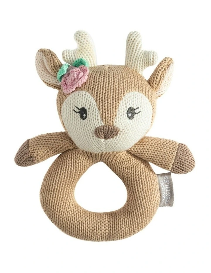 Ava The Fawn Knitted Ring Rattle image 2