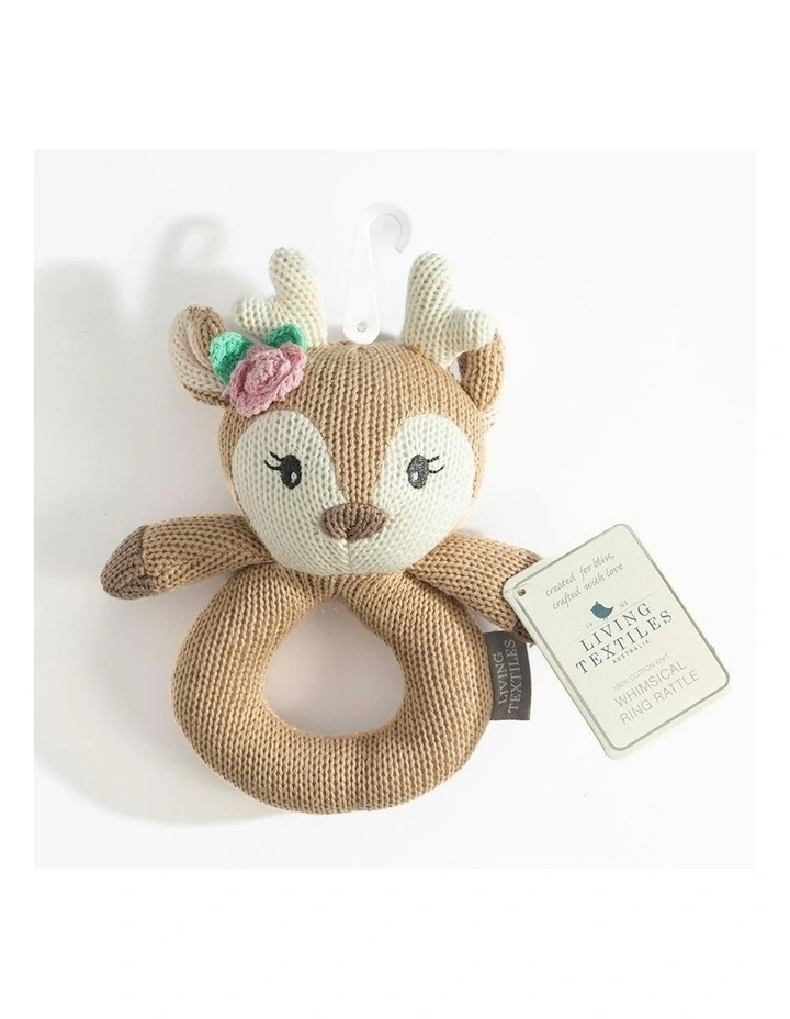 Ava The Fawn Knitted Ring Rattle image 3