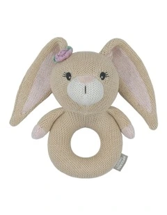 Amelia The Bunny Knitted Ring Rattle