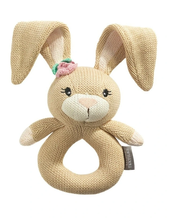 Amelia The Bunny Knitted Ring Rattle image 2
