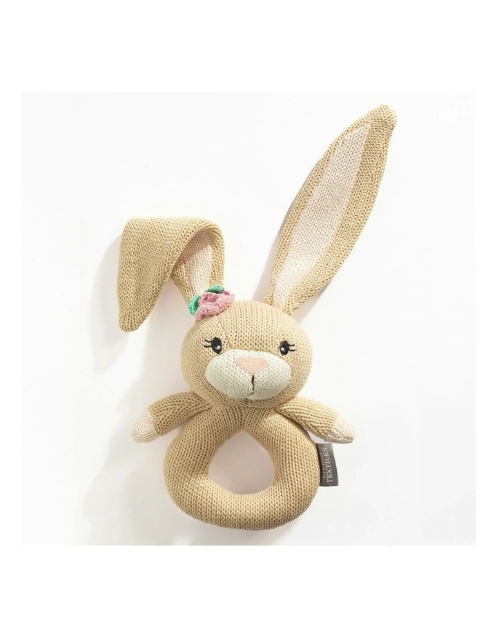Amelia The Bunny Knitted Ring Rattle image 3