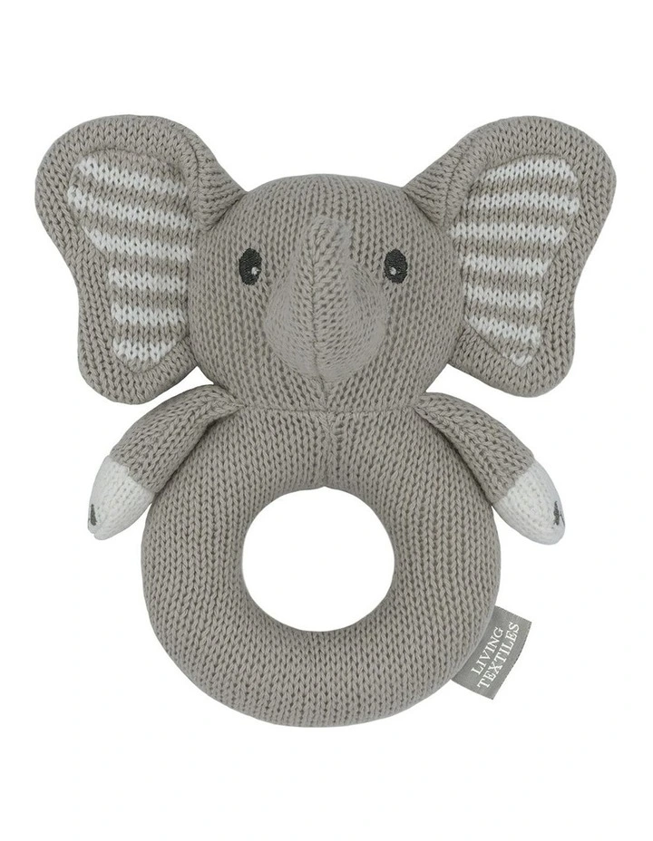 Mason The Elephant Knitted Ring Rattle image 1