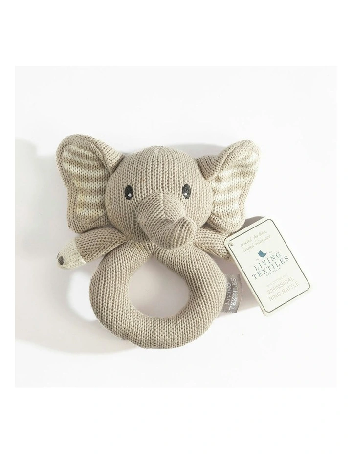 Mason The Elephant Knitted Ring Rattle image 3
