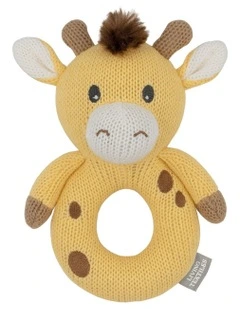 Knitted Noah The Giraffe Ring Rattle