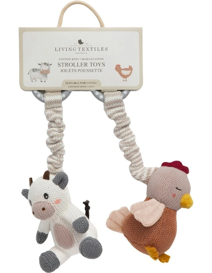 Stroller Toy Pack Of 2 in Cow & Chicken image 4