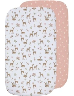 Jersey Bedside Sleeper Fitted Sheet Pack Of 2 in Sophia Garden