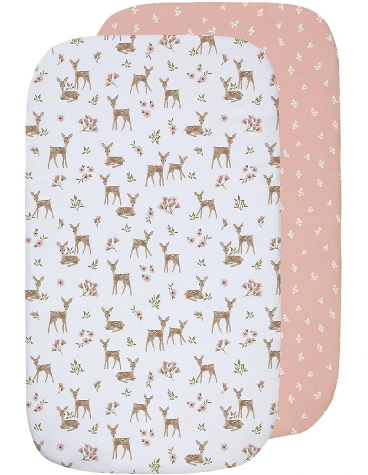 Jersey Bedside Sleeper Fitted Sheet Pack Of 2 in Sophia Garden image 1