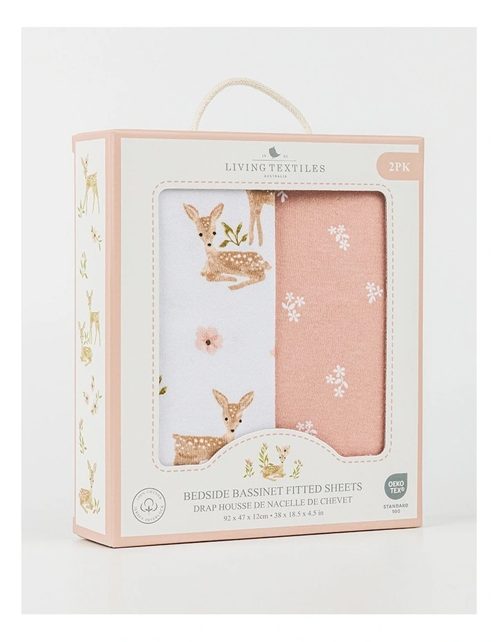 Jersey Bedside Sleeper Fitted Sheet Pack Of 2 in Sophia Garden image 6