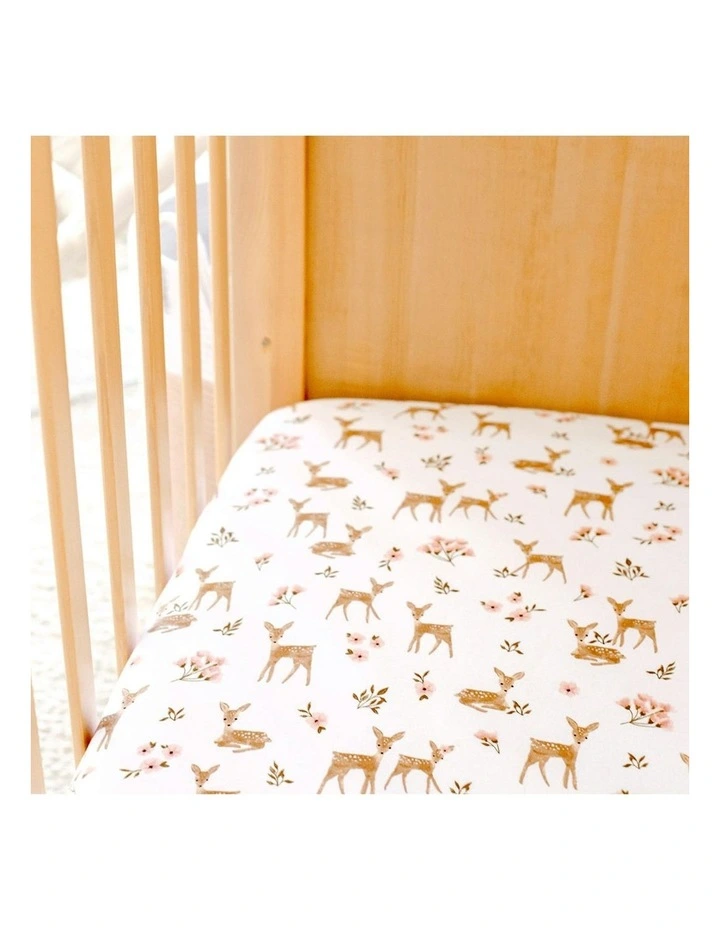 Jersey Cot Fitted Sheet Pack Of 2 in Sophia Garden image 2