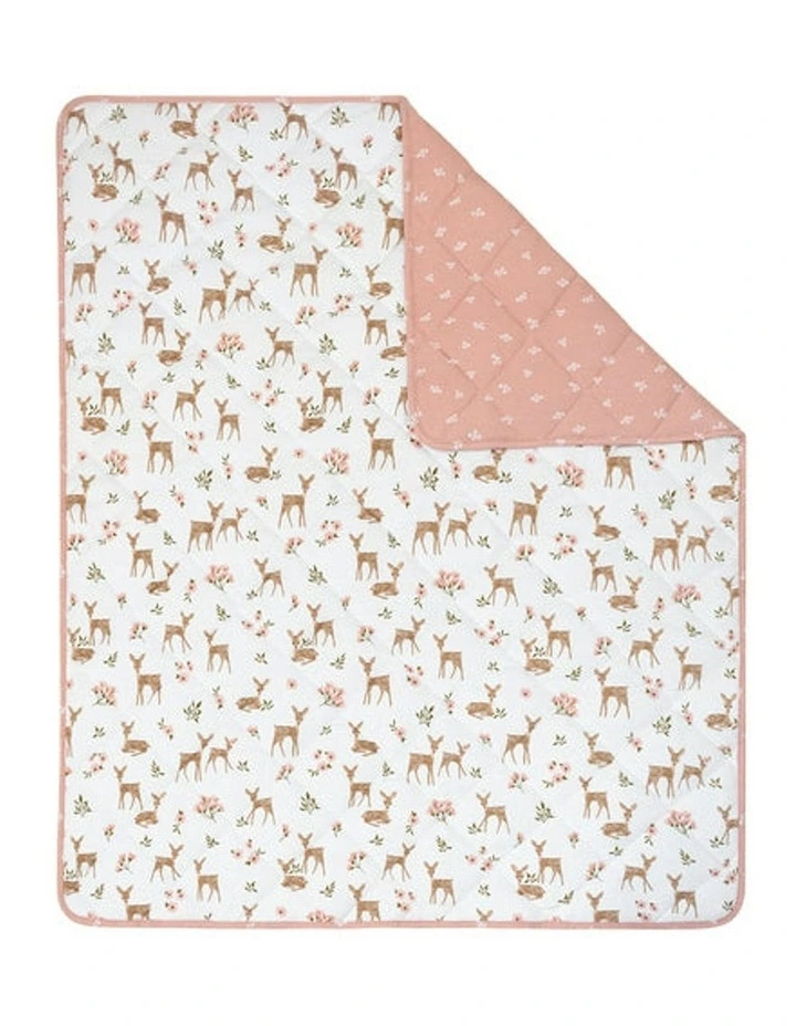 Reversible Quilted Cot Comforter in Sophia Garden image 1