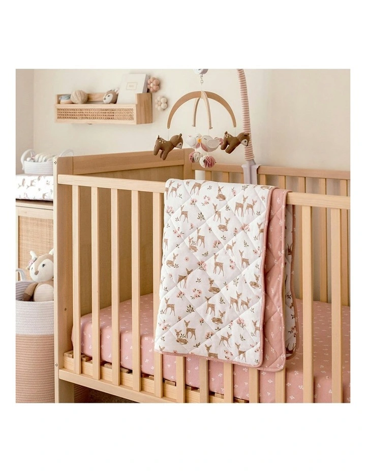 Reversible Quilted Cot Comforter in Sophia Garden image 2