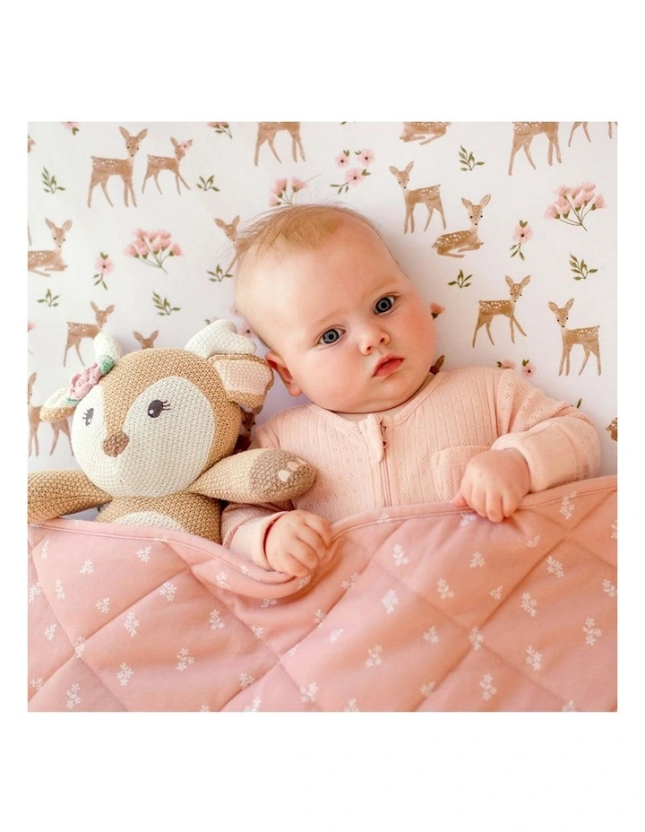 Reversible Quilted Cot Comforter in Sophia Garden image 3