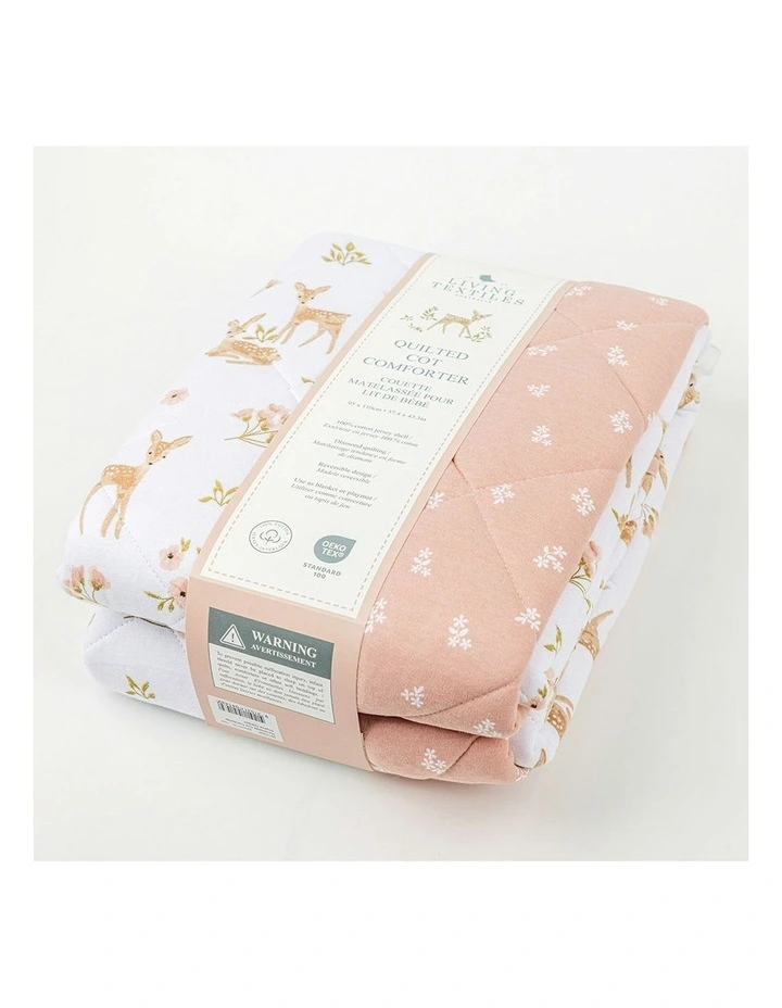 Reversible Quilted Cot Comforter in Sophia Garden image 4