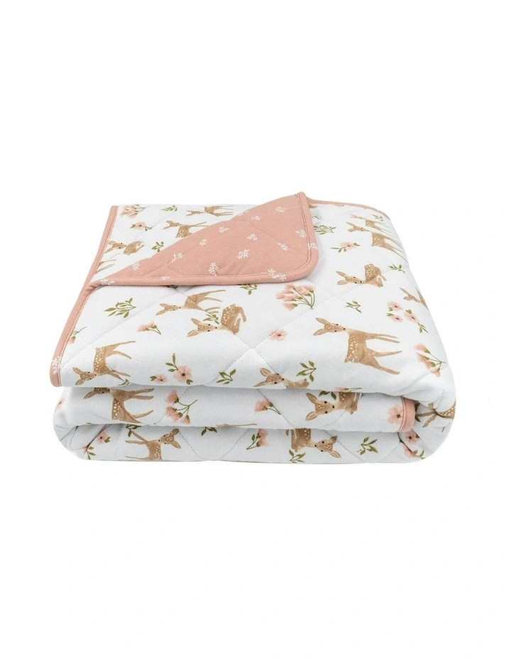 Reversible Quilted Cot Comforter in Sophia Garden image 5