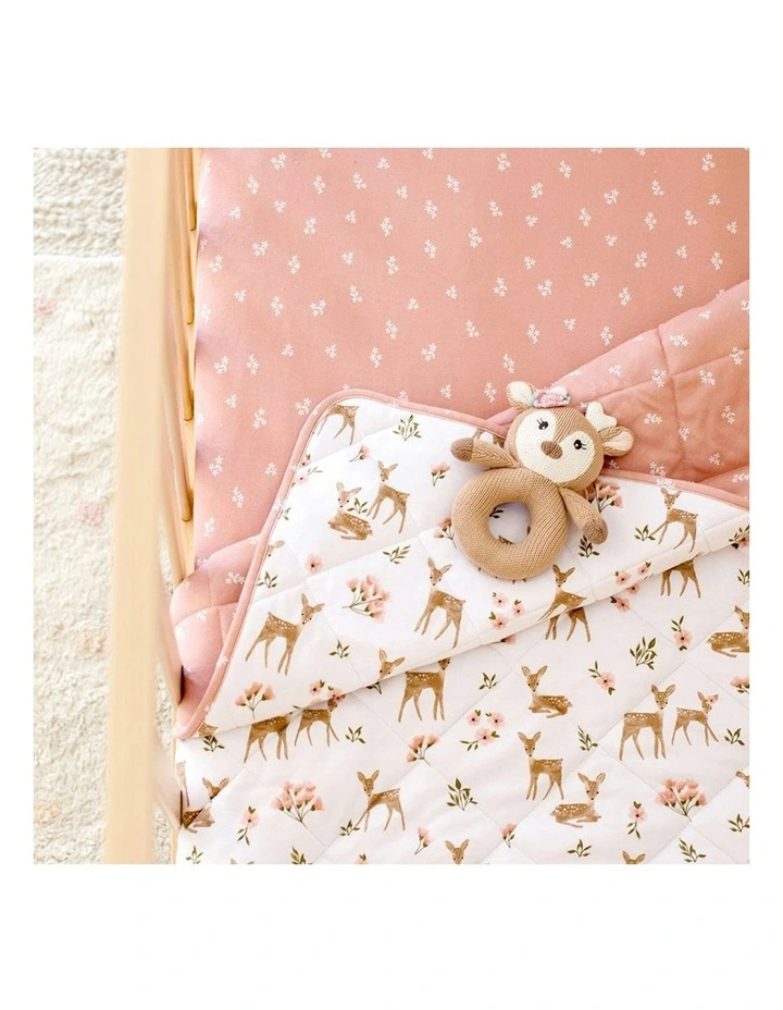 Reversible Quilted Cot Comforter in Sophia Garden image 6