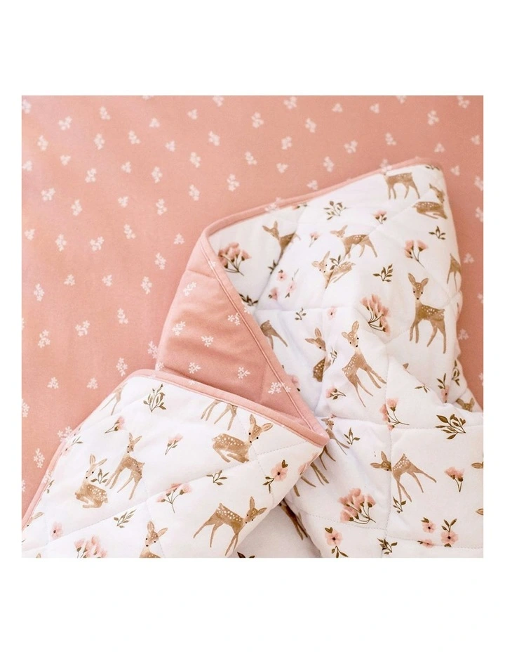 Reversible Quilted Cot Comforter in Sophia Garden image 7