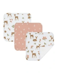 Jersey Wash Cloth Pack Of 3 in Sophia Garden