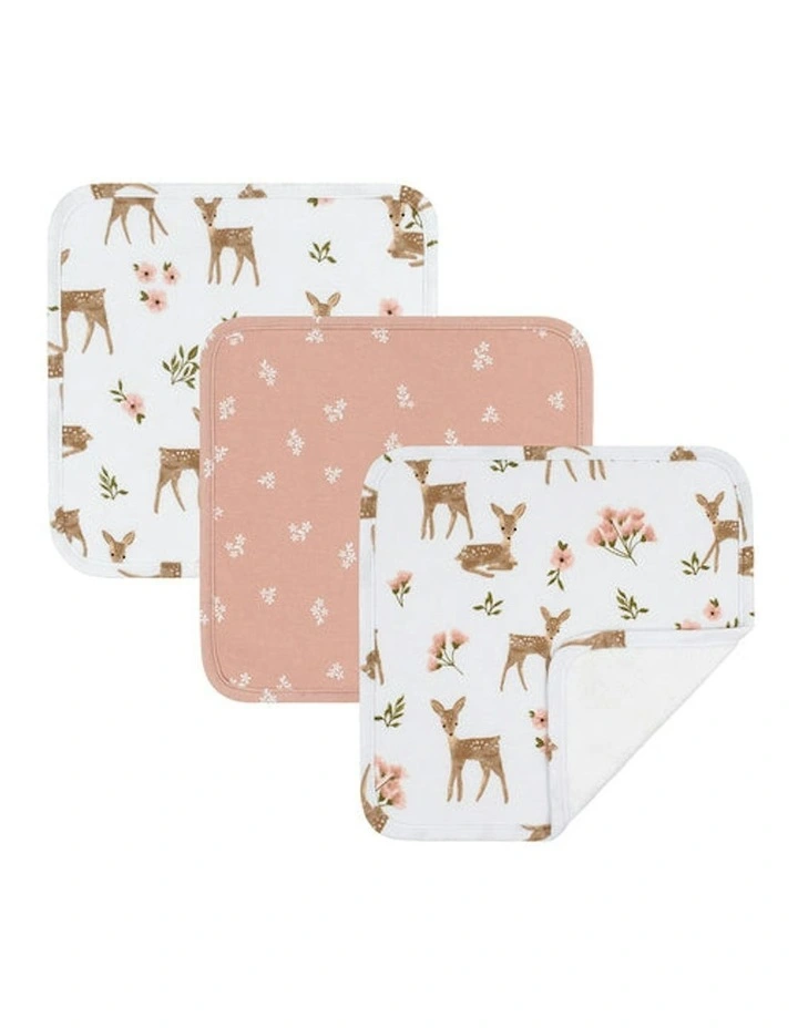 Jersey Wash Cloth Pack Of 3 in Sophia Garden image 1