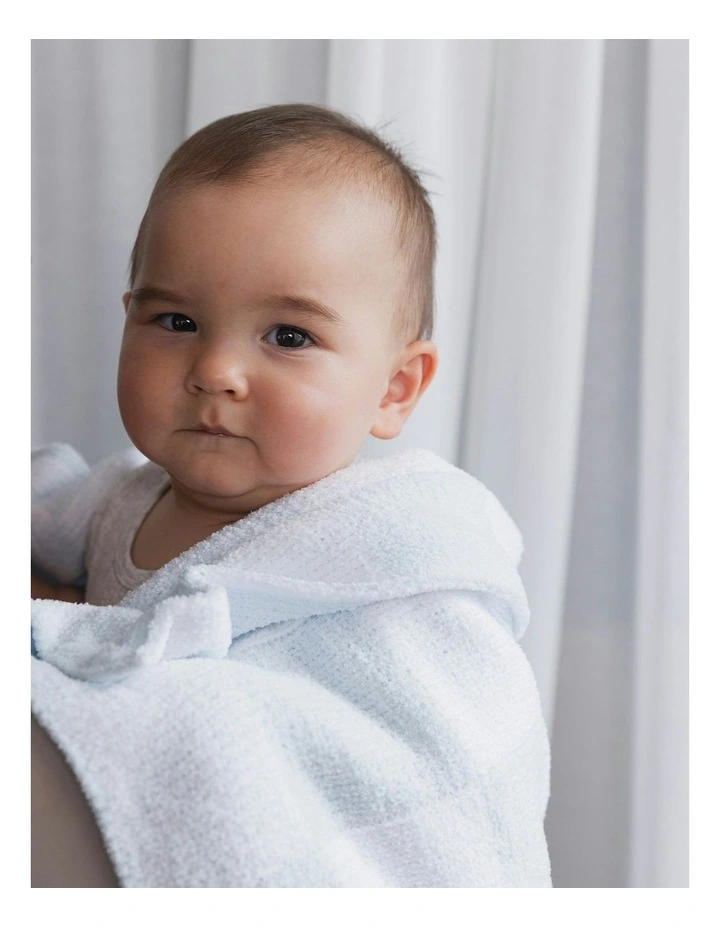 Chenille Blanket in Checkered Blue image 3