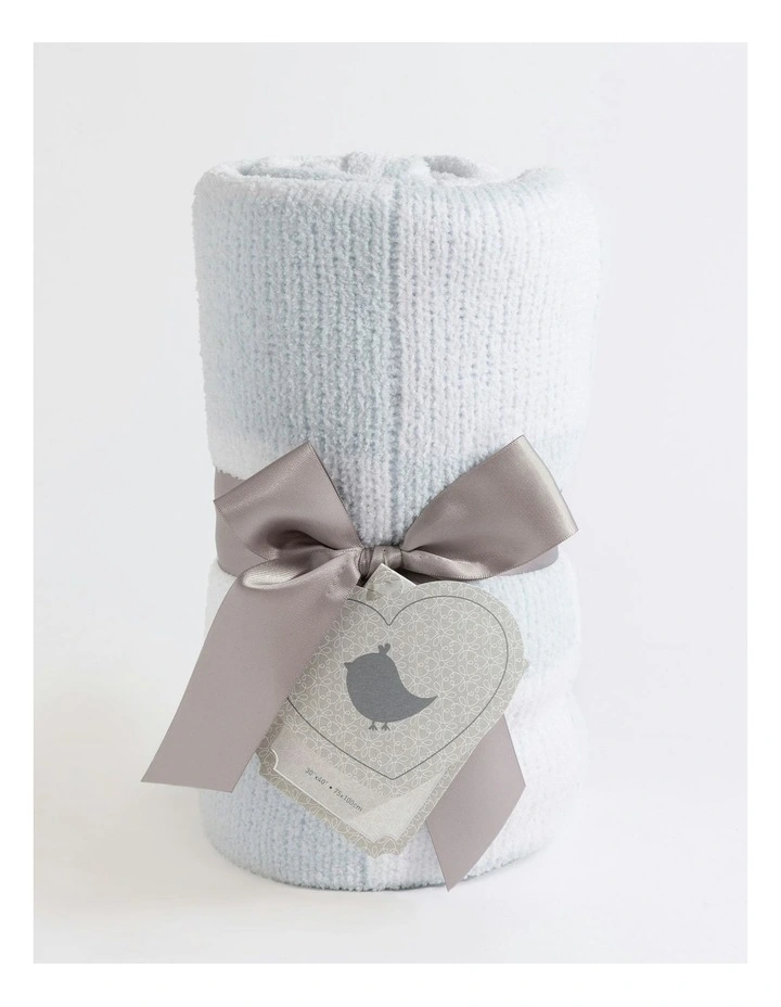 Chenille Blanket in Checkered Blue image 5