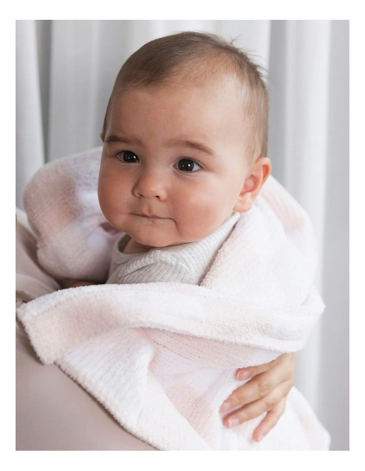 Chenille Blanket in Checkered Pink image 2