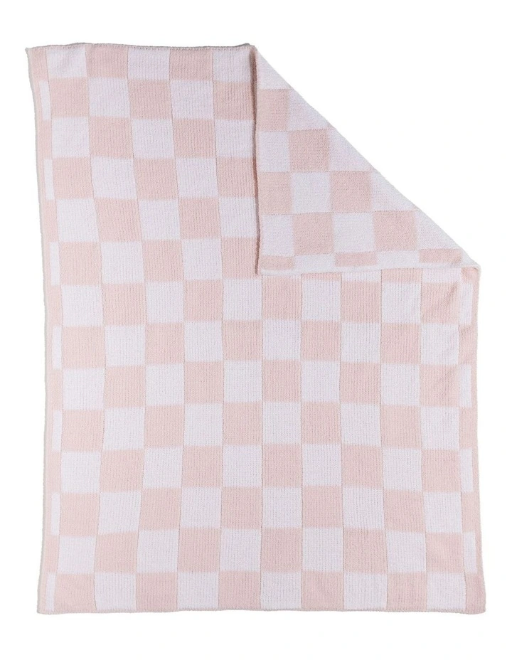 Chenille Blanket in Checkered Pink image 5