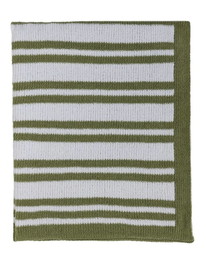 Chenille Blanket Stripes in Sage image 1