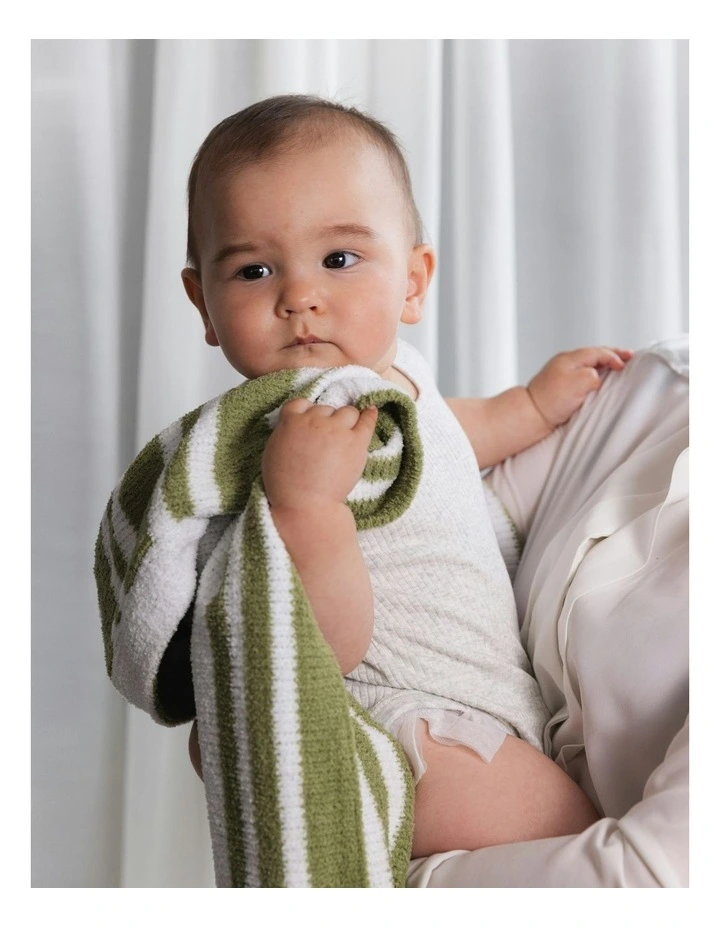 Chenille Blanket Stripes in Sage image 2