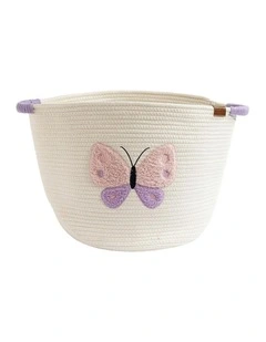 Cotton Rope Embroidered Hampers in Butterfly