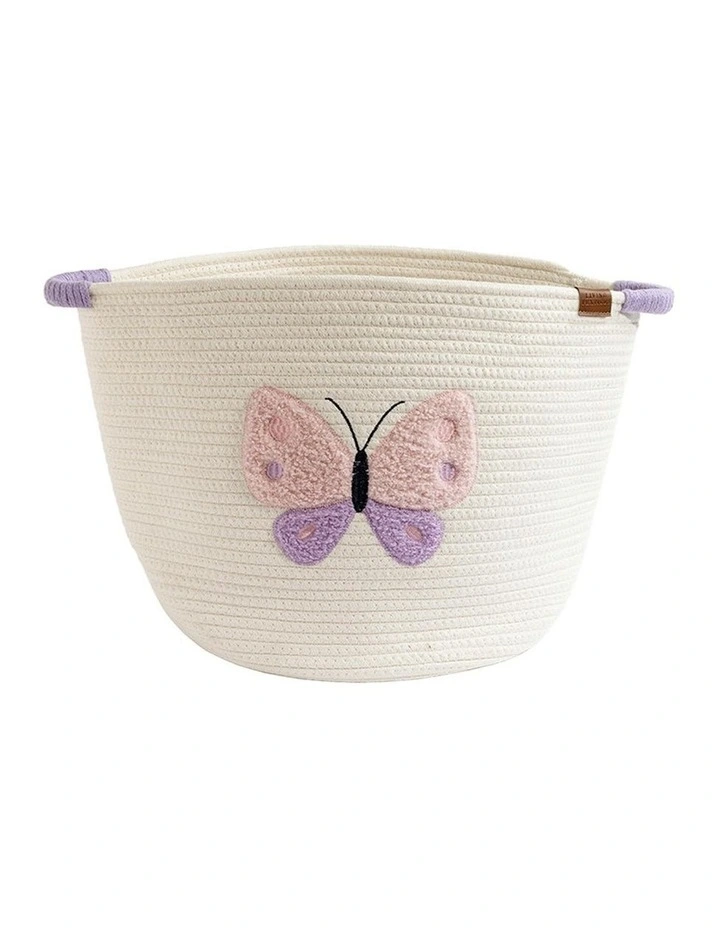 Cotton Rope Embroidered Hampers in Butterfly image 1
