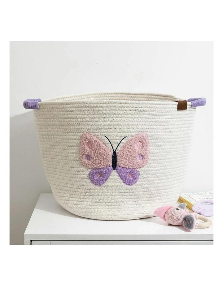 Cotton Rope Embroidered Hampers in Butterfly image 2