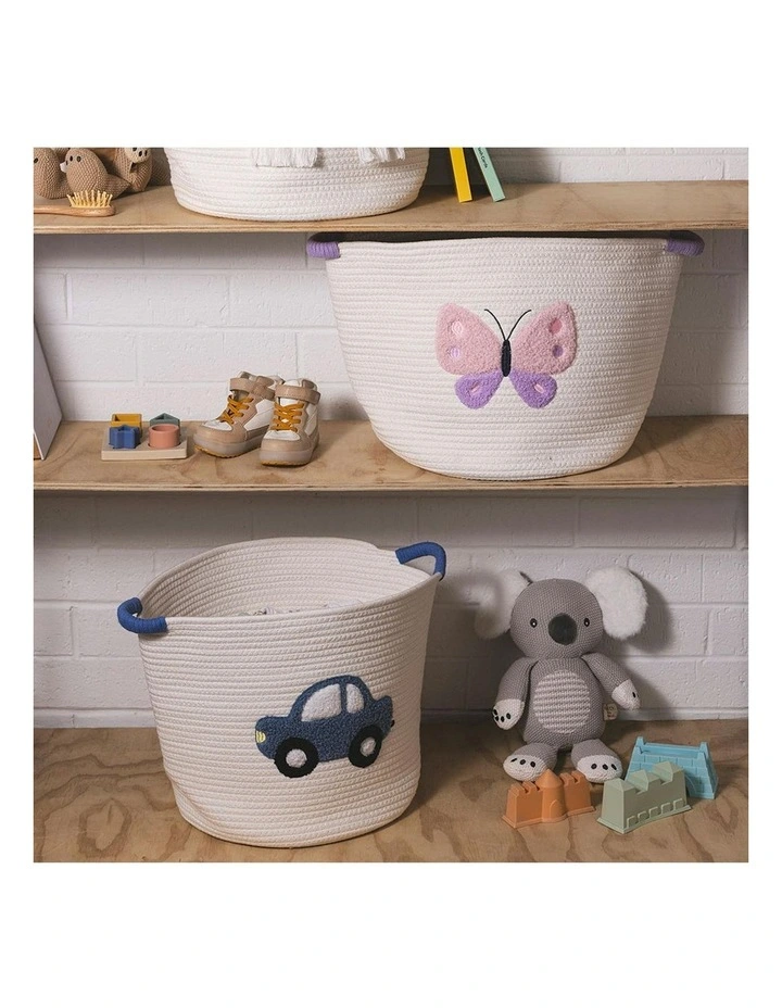 Cotton Rope Embroidered Hampers in Car image 3