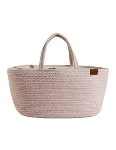 Cotton Rope Storage Caddy with Divider in Pink