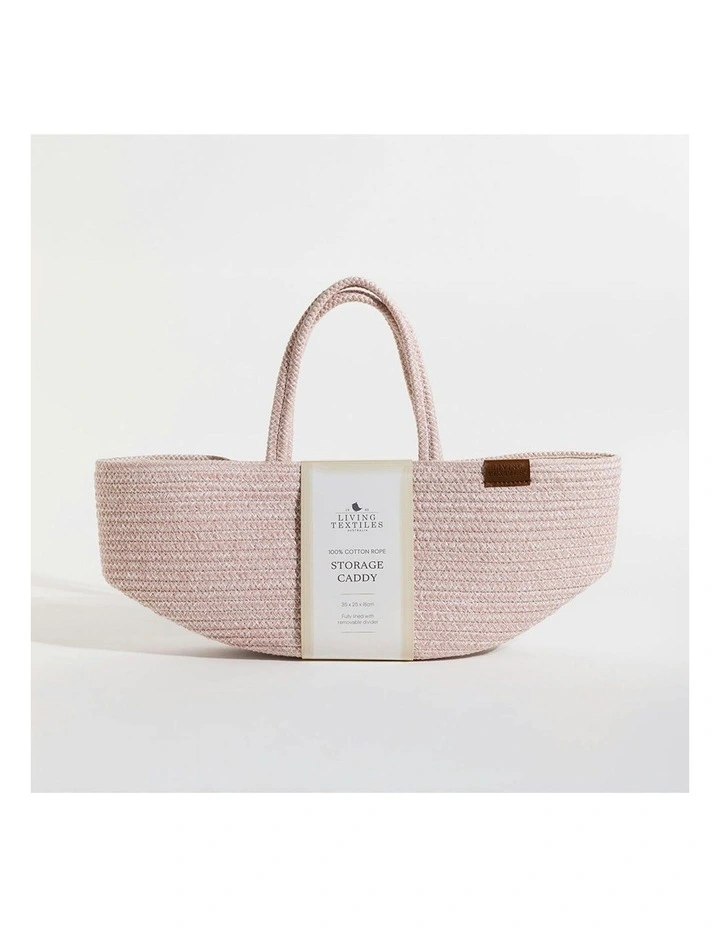 Cotton Rope Storage Caddy with Divider in Pink image 4