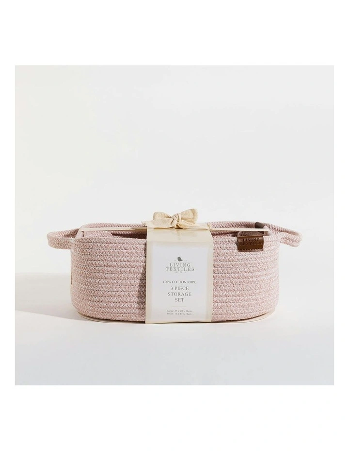 Cotton Rope Storage Set 3 Pieces in Pink image 4