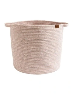 Cotton Rope Medium Hamper in Pink