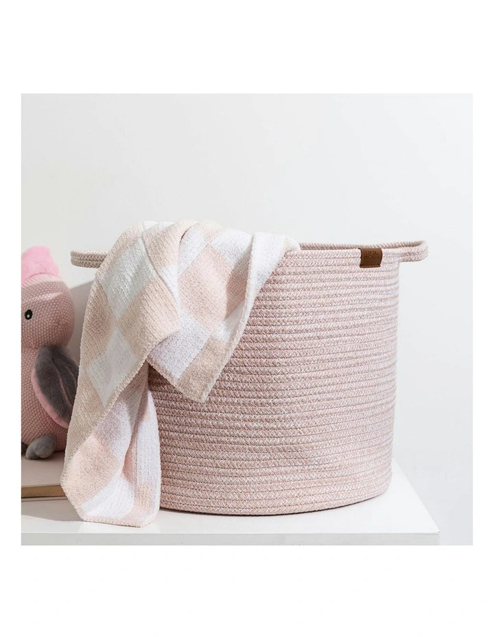 Cotton Rope Medium Hamper in Pink image 3