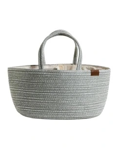 Cotton Rope Storage Caddy with Divider in Sage