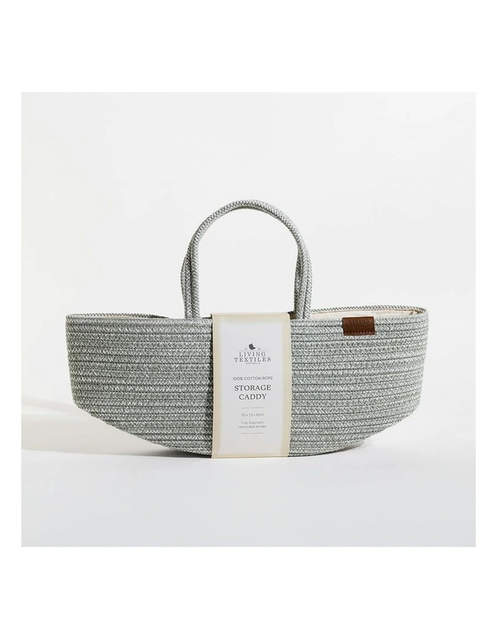 Cotton Rope Storage Caddy with Divider in Sage image 4