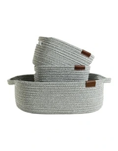 Cotton Rope Storage Set 3 Pieces in Sage