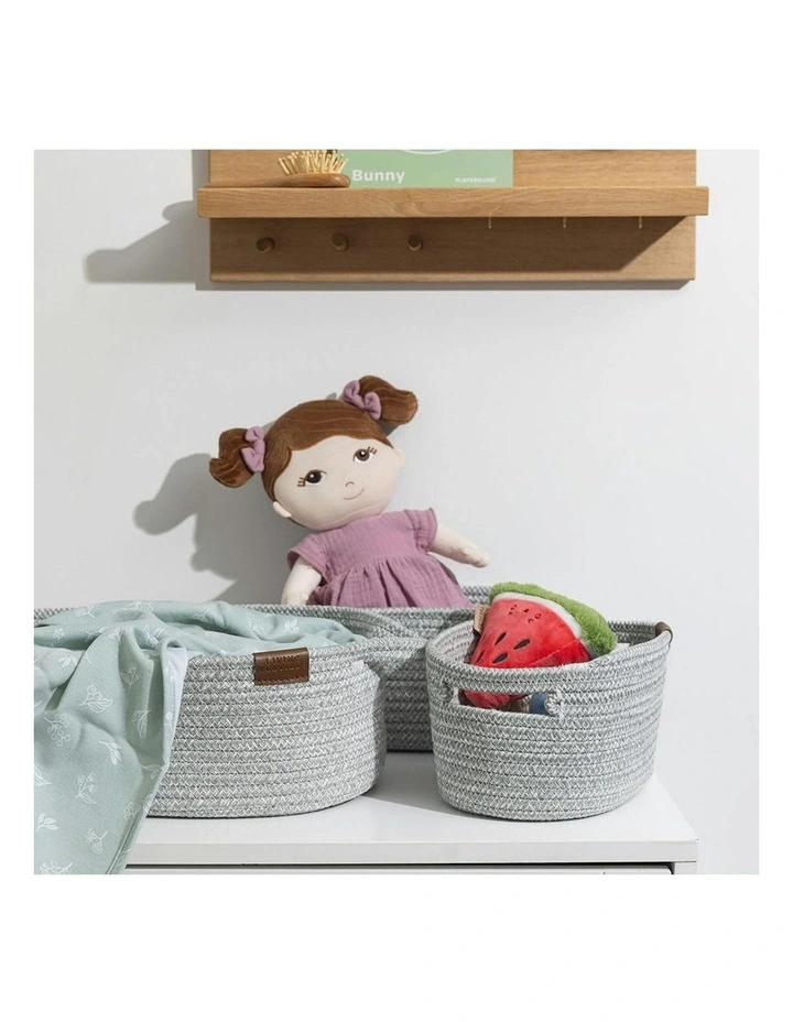 Cotton Rope Storage Set 3 Pieces in Sage image 3