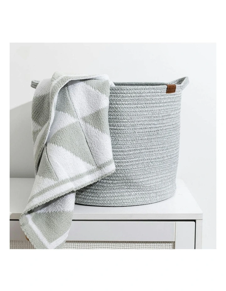 Cotton Rope Medium Hamper in Sage image 3