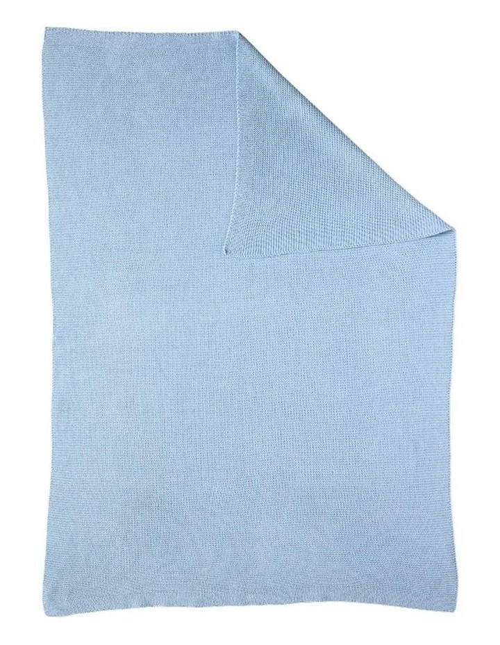 Pram Knitted Blanket in Celestial Blue image 1