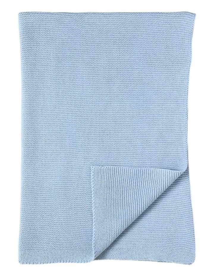 Pram Knitted Blanket in Celestial Blue image 2