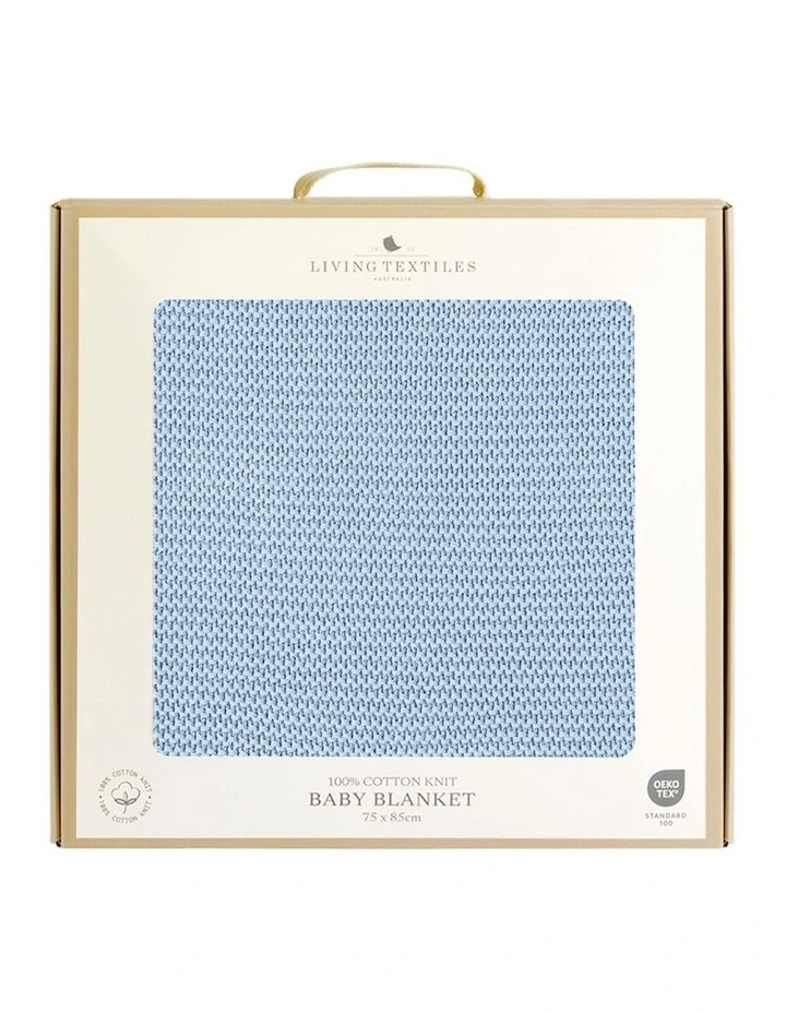 Pram Knitted Blanket in Celestial Blue image 7