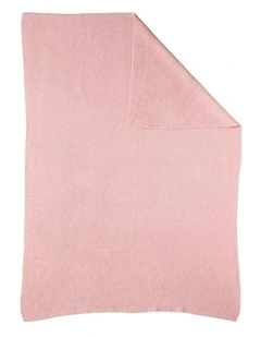Pram Knitted Blanket in Dusty Rose