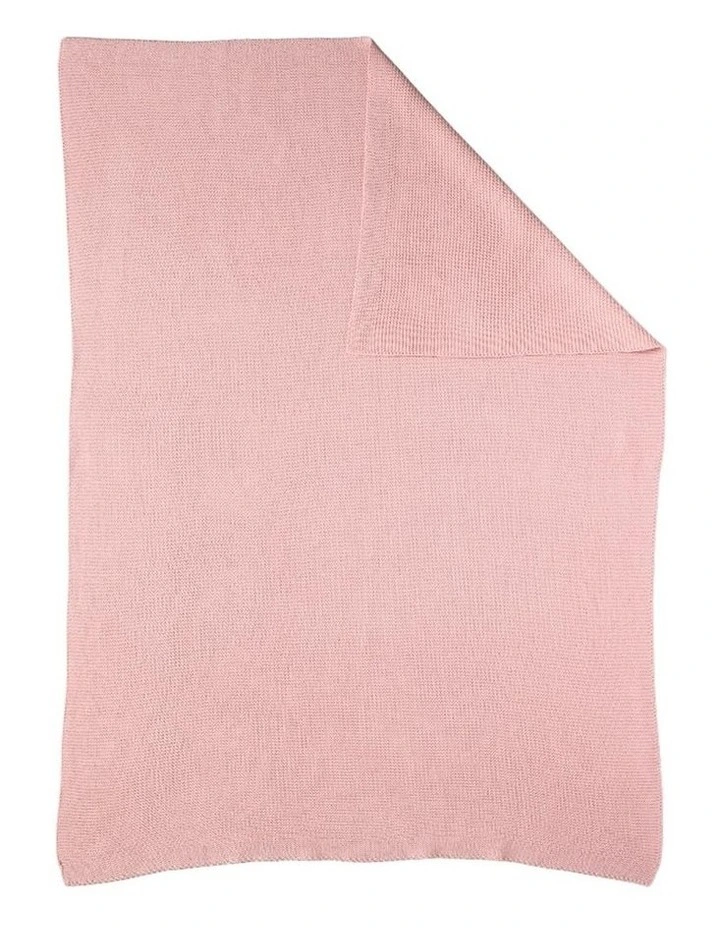 Pram Knitted Blanket in Dusty Rose image 1