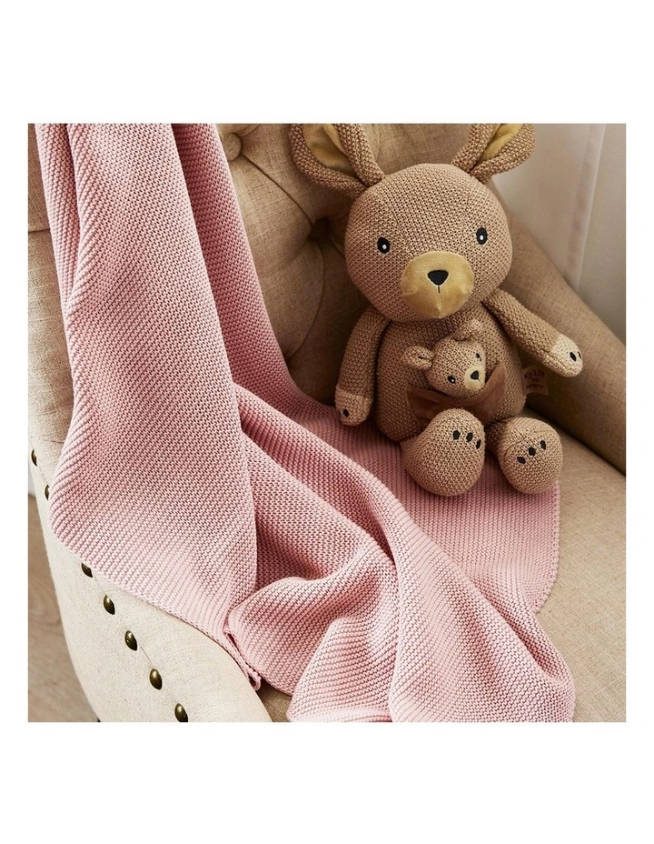 Pram Knitted Blanket in Dusty Rose image 4