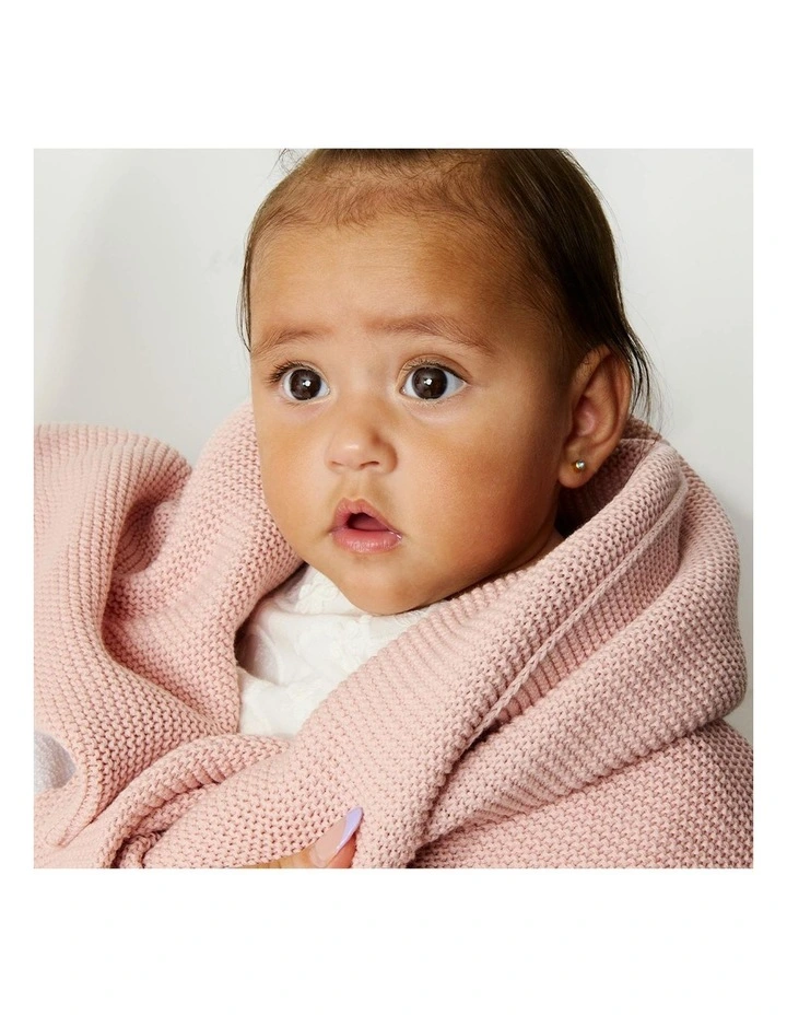 Pram Knitted Blanket in Dusty Rose image 5