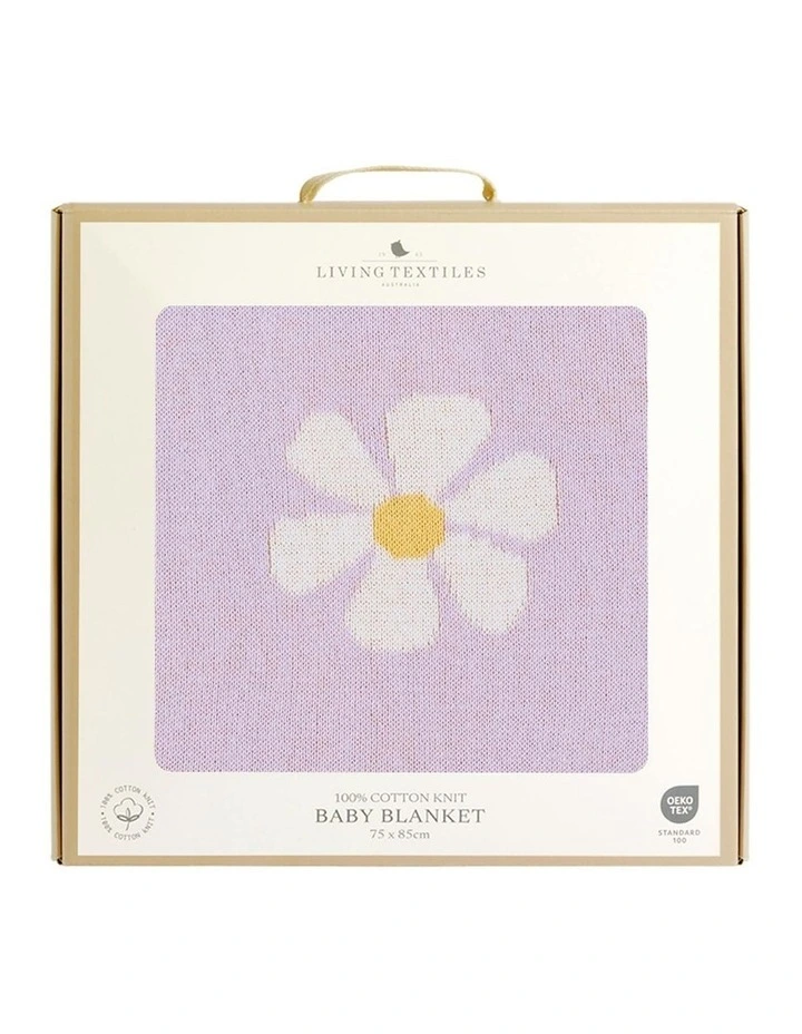 Pram Knitted Blanket Daisy Dreams in Lilac image 6